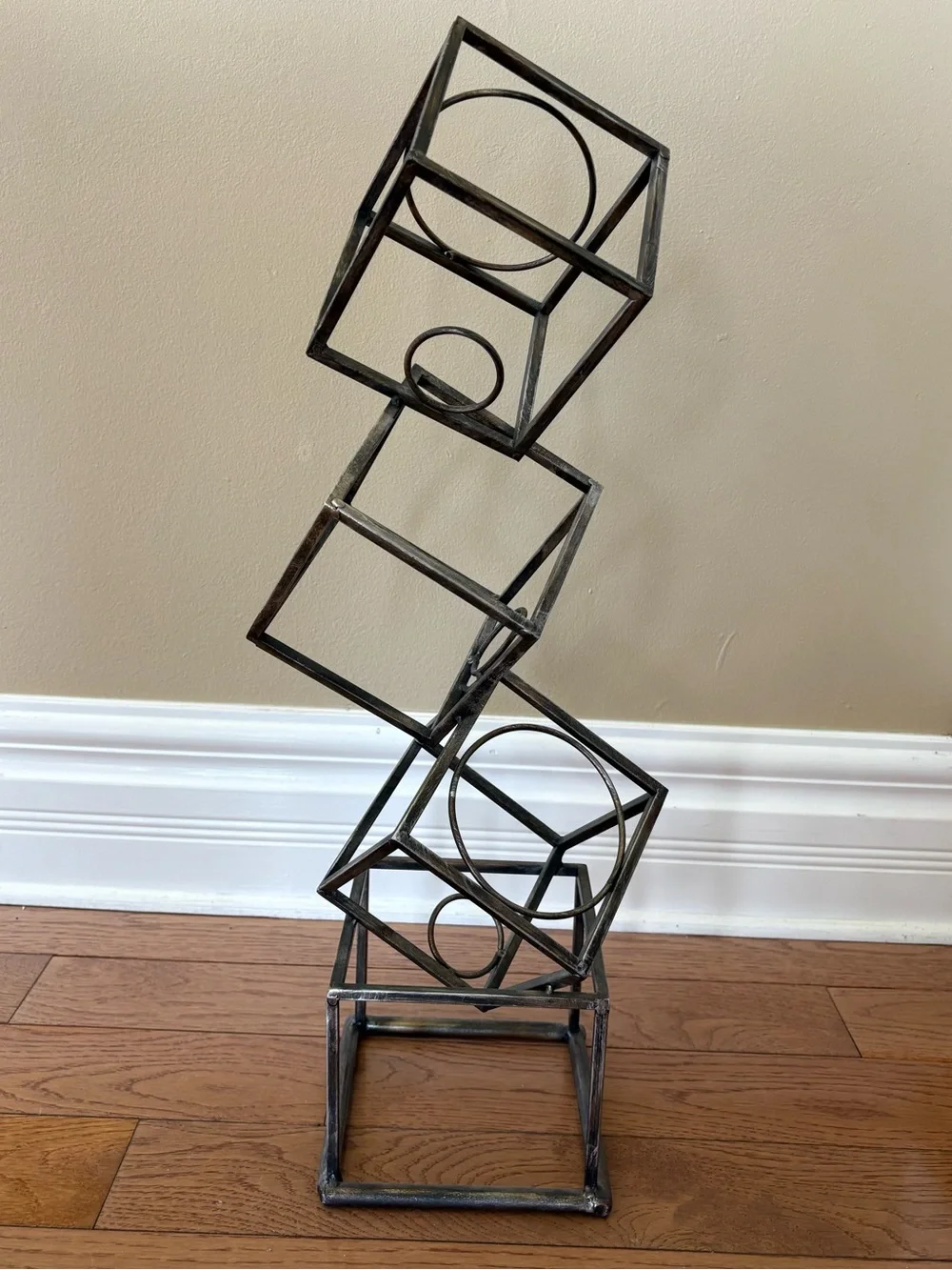 Industrial Metal Wine Bottle Rack
